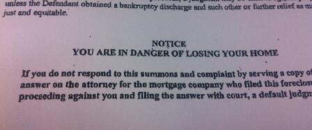 In judicial foreclosure states, homeowners will be served a summons and complaint, which they should promptly respond to.