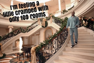 Evander Holyfield in the 109-room Georgia mansion he lost to foreclosure. 