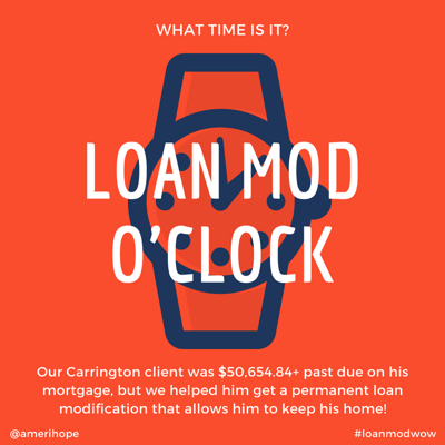 Our Carrington client was $50,654.84+ past due on his mortgage, but we helped him get a permanent loan modification that allows him to keep his home!