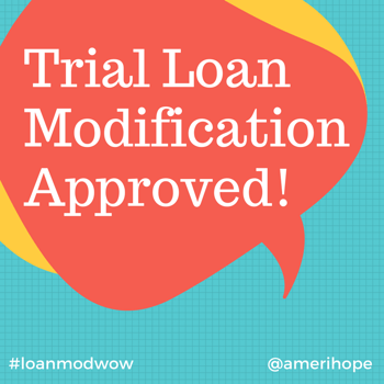 Three month trial loan modification approved for our Ocwen client who was $24,992.64 past due on mortgage! 
