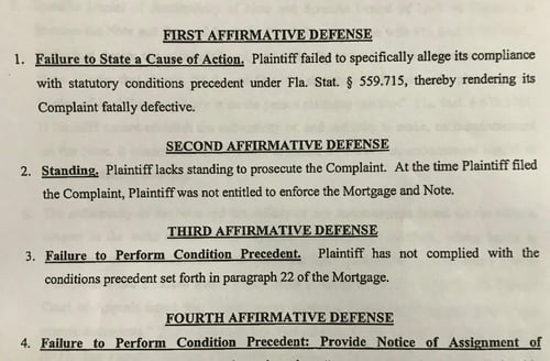 When your bank serves you with a foreclosure complaint for not paying your mortgage, you have a right to answer it and deny its charges and raise your own affirmative defenses, which you should because they are a vital part of a good foreclosure defense strategy.