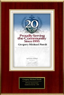 Greg Nordt 20 Years of Service Award Image